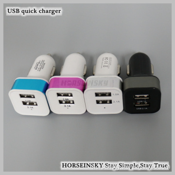 Fast Charger Micro Auto Universal Mini Car Charger with Dual Usb 5V 2.1A Smart Phone Car Charging